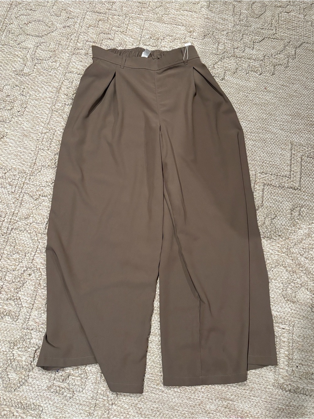 High-Rise Wide Leg Trousers in Taupe